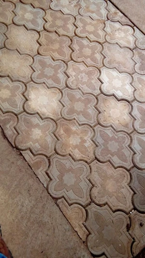 piso de concreto trevo trabalhado